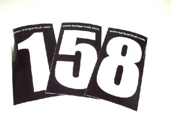 White Number Black Background Pack of Four