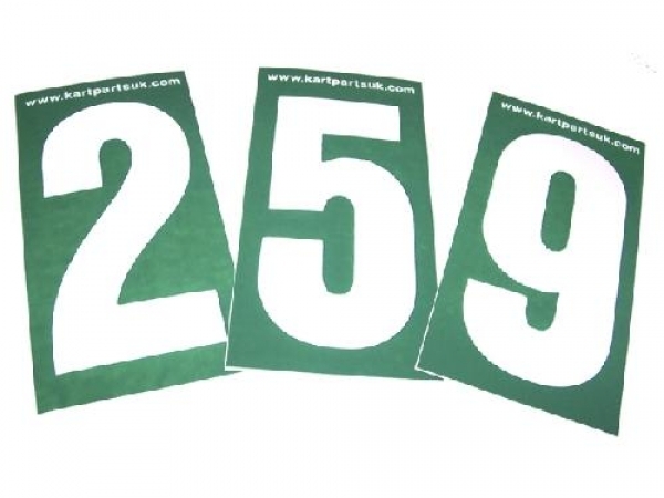 White Number Green Background Pack of Four