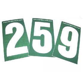 White Number Green Background Pack of Four