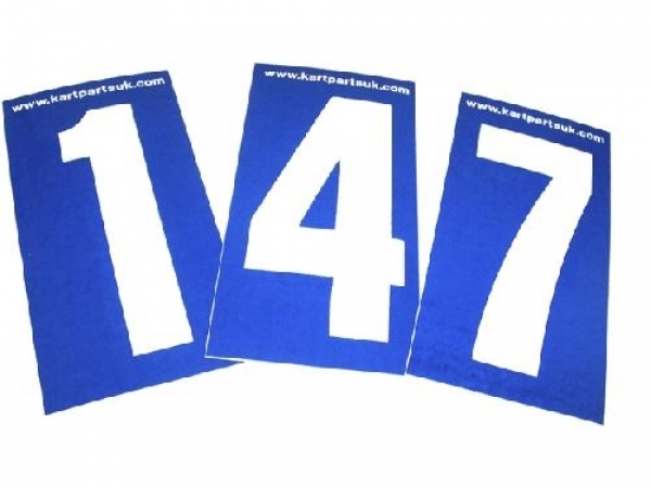 White Number Blue Background Pack of Four