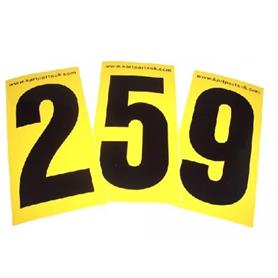 Black Number Yellow Background Pack of Four