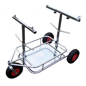 3 Wheel Chromed Trolley With Shelf Pneumatic Wheels