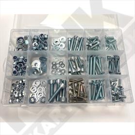 250 Piece Universal Nut Bolt & Washer Set including Plastic Case