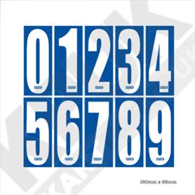 White Number BLUE Background SLIM