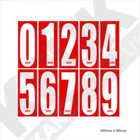 White Number RED Background SLIM