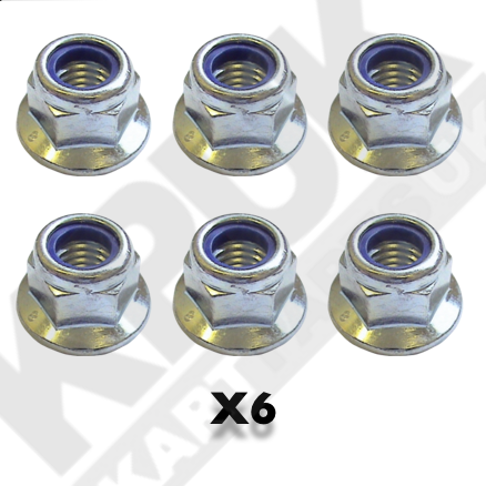 M8 Flanged Locking Wheel Nuts (Pack of 6)