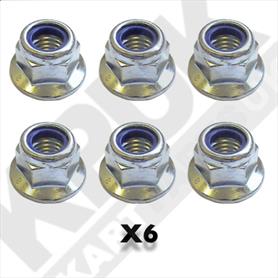 M8 Flanged Locking Wheel Nuts (Pack of 6)