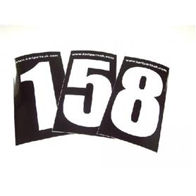 White Number Black Background Pack of Four