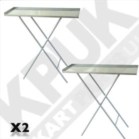 2 x Folding Metal Pit Table